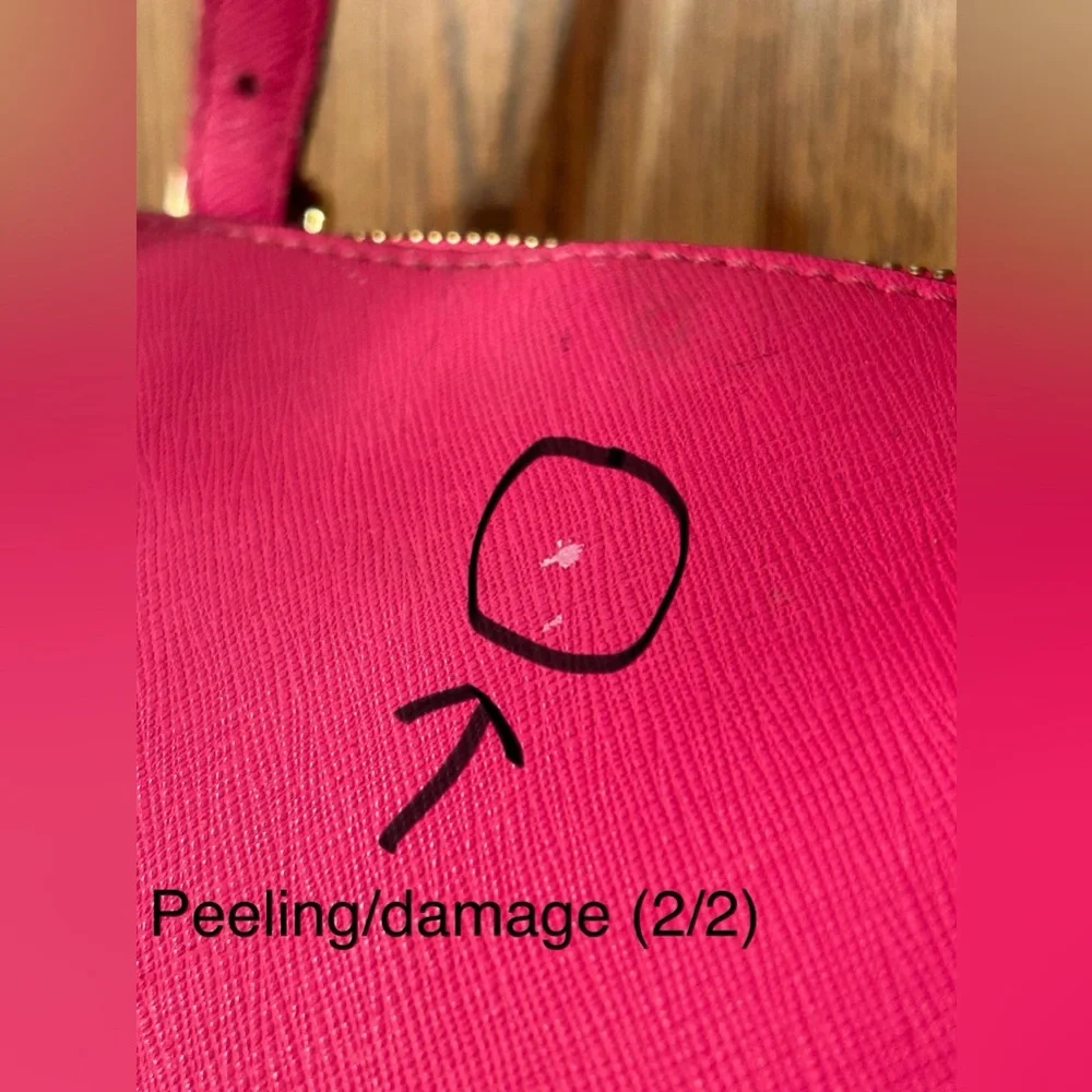 Michael Kors Textured Saffiano Pink Leather Jet Set Tote - Picture 8 of 13